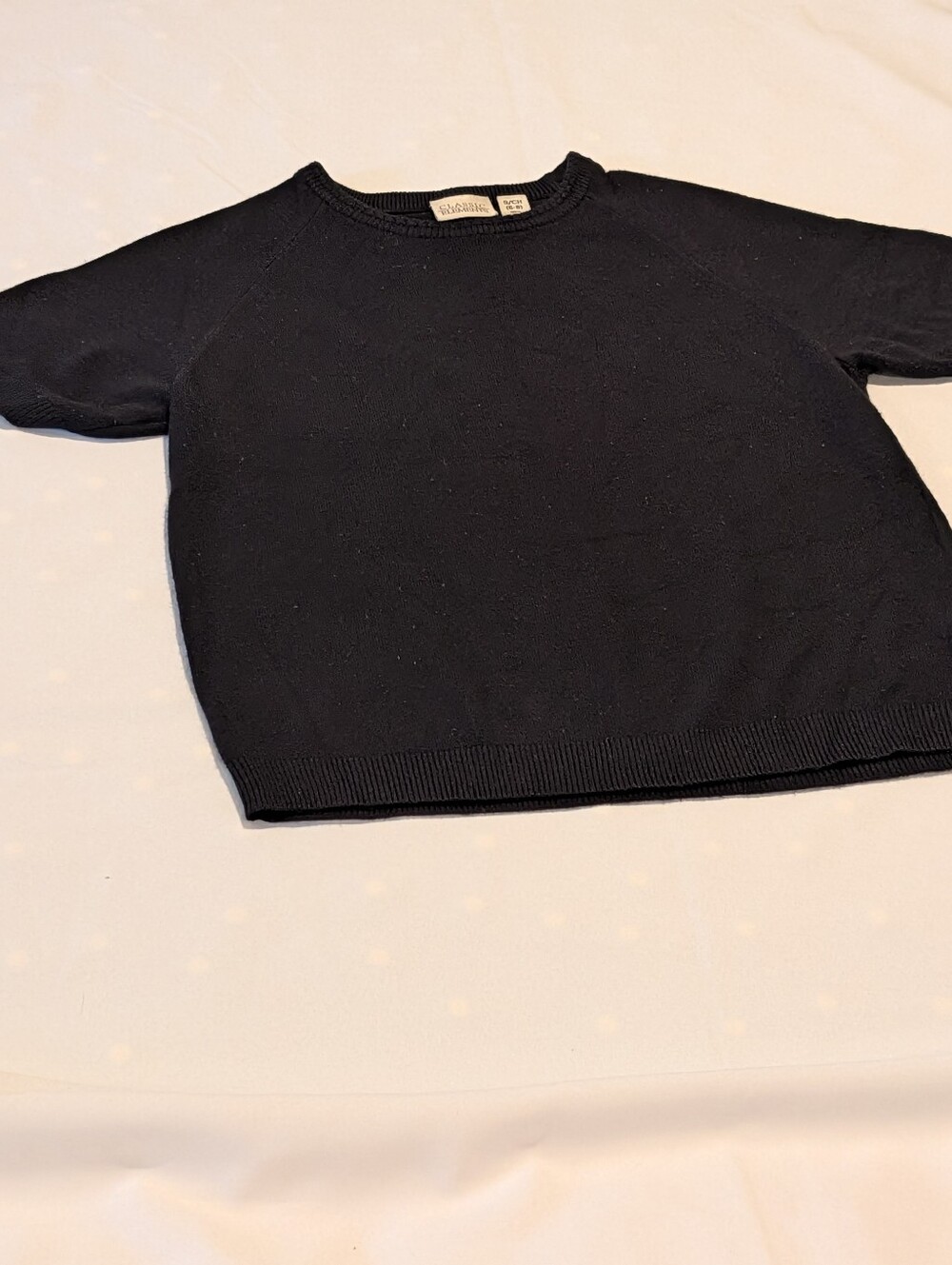 Classic Elements S Black Short-Sleeve Crewneck Sweater